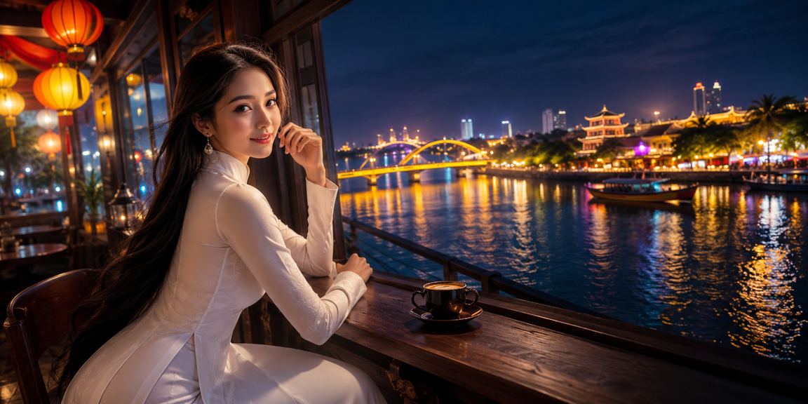 Người phụ nữ mặc áo dài Sài Gòn tham gia giải trí casino trực tuyến trên điện thoại