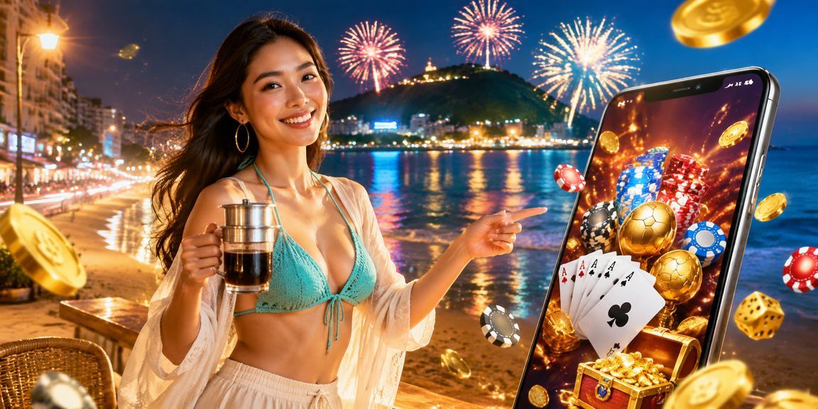 Người chơi tại Vũng Tàu thưởng thức cà phê và trải nghiệm game bài trực tuyến