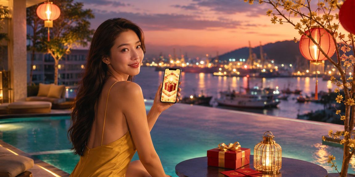 Bao lì xì đỏ và đèn lồng tại Vũng Tàu trong dịp lễ, biểu tượng may mắn và thưởng